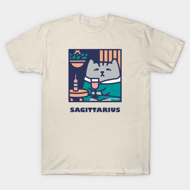 Quarantine Cat Zodiac Signs: Sagittarius cat T-Shirt by meowproject
